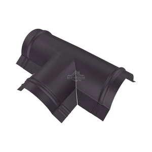 Тройник T-образный для конька полукруглого малого Полиэстер RAL 8019