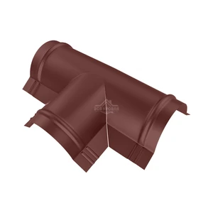 Тройник T-образный для конька полукруглого малого Texture RAL 8017