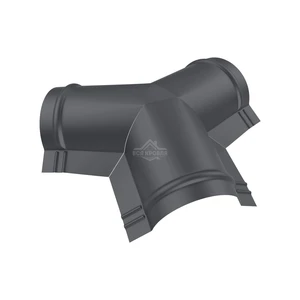 Тройник Y-образный для конька полукруглого малого Texture RAL 7024