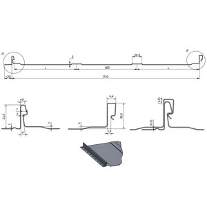 Фальцевая панель (клик-замок) с П-профилем 0.45 Полиэстер RAL 7004