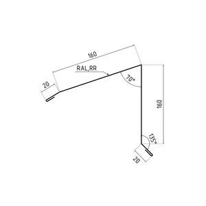 Конек для односкатной фальцевой кровли 160х160 Texture RAL 8017