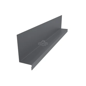 Планка примыкания боковая к стене 115х60х25 Вельвет RAL 7024 для фальцевой кровли