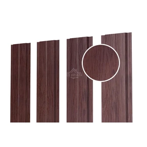 Евроштакетник В.К. прямой 0.5 Printech двусторонний Темное дерево